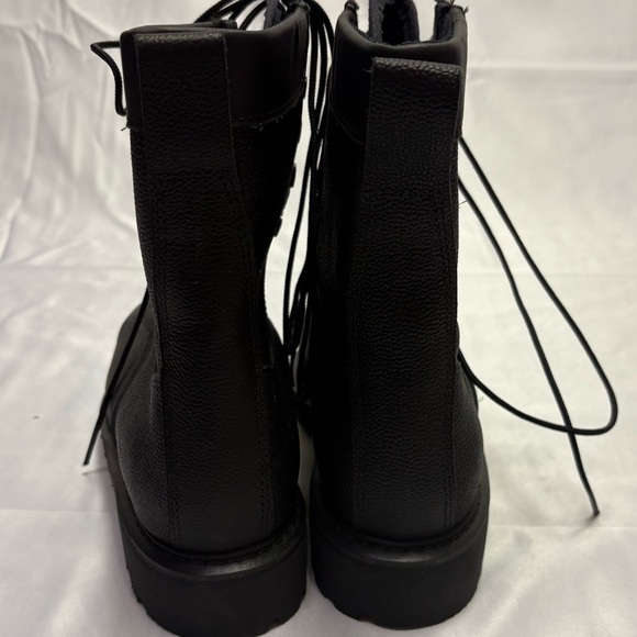 Terra Military Combat Boot Size 240 Womens 7 Steel Toe Black Pebbled Leather CSA - Picture 3 of 9